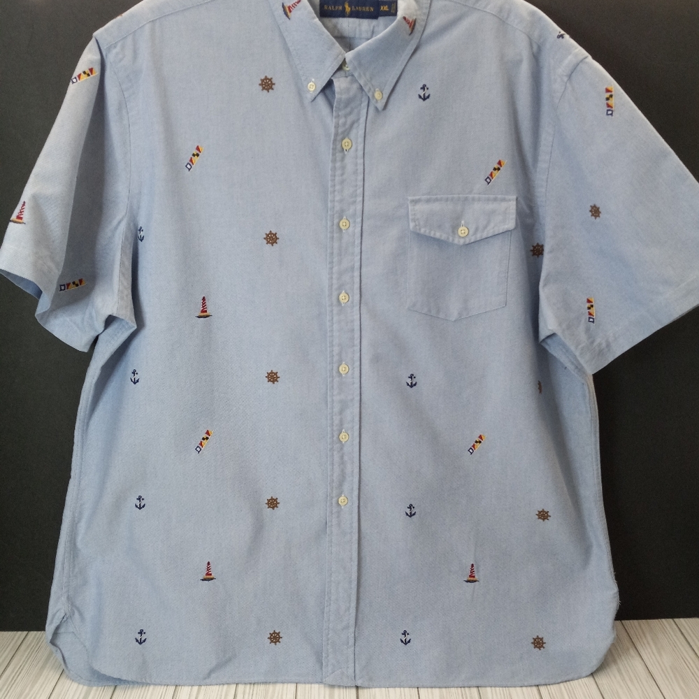 Ralph Lauren Embroidered Nautical Oxford Button Down Shirt